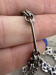 Vintage Thermoset Necklace Silver Tone Blue 14”