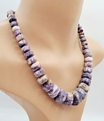 VTG 925 DTR Mine Finds Jay King Necklace 21in Dream Chevron Amethyst Rondelles