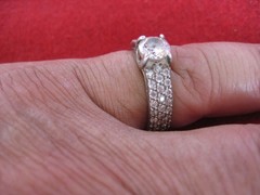 Sterling Silver 925 CZ Engagement Ring Size 6.5 (17mm) Clear Round ,Ukraine