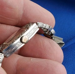 Original EARTH MINED DIAMOND ART Deco Ladies Watch Vintage Solid PLATINUM Case