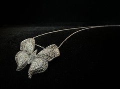 Rare Vintage SLC Sterling Silver Butterfly Necklace