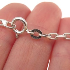 925 Sterling Silver Vintage Italy Enamel Anchor Mariner Cable Chain Necklace 30″