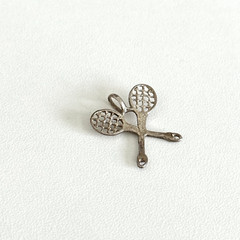 Vintage 925 Sterling Silver Tennis Racket Sports Themed Charm Pendant