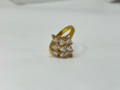 Gorgeous Yellow Gold-Plated CZ Cubic Zirconia Cocktail Size 9.75 Ring