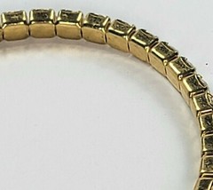 Prong Set Clear Rhinestones Gold Tone Stretch Tennis Bracelet 7.-8.5 In 4mm Wide