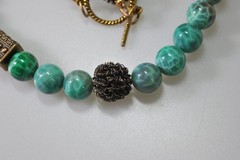 Vtg Mosaic Glass Beads Tibetan Stone Bead Chunky ethnic revival boho PC21