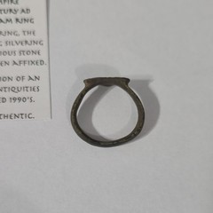 Ancient Byzantine Bronze Monogram Ring 8th-12th Century AD Artifact Jewelry COA