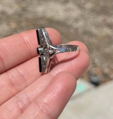 Vintage Sterling Silver Marcasite Open Work Spider Ring Sz 8.5 Art Deco Style