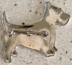 Vintage Scottish Terrier Scottie Dog Brooch Pin Silver Tone Detailed Fur 2″