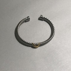 Vintage Cable Cuff Bracelet With Gold X 5MM