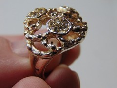 Vintage Gold-toned free-form Cluster Ring Size 5 – FREE SHIPPING