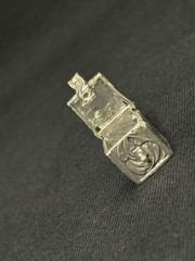 Vintage STER Sterling Silver Opening Box Charm Art Nouveau Floral Pendant 3D