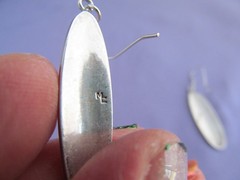 VINTAGE OLD PAWN HOPI STERLING MARCUS COOCHWYKVIA LONG OVAL PIERCED EARRINGS