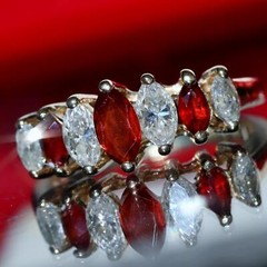 14k yellow gold size 4 ring 0.90ct garnet natural diamond pyramid 3.0gr N3074E