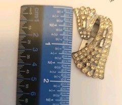 White Rhinestone Scarf Dress Clip 1930s Fancy Art Deco