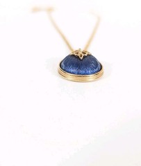Avon Blue Egg Shaped Pendant Necklace 17.5 In