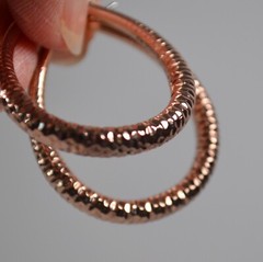 Vintage Gold Tone Pierced Loop English Lock Earrings 1.5″ Copper Color