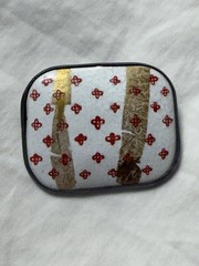 Vintage Rare 800 Silver Brooch Pin Red Gold Leaf Pattern