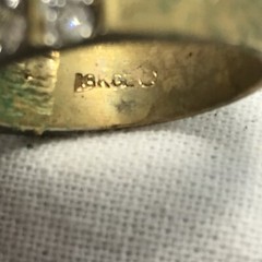 Vintage Gold Plated Smokey Grey Aust & Clear Crystals Unique Ring varied sizes