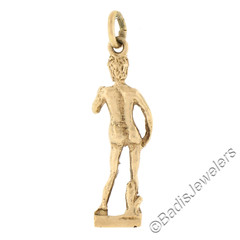 Vintage Collectible 18K Gold The Statue of David by Michaelangelo Charm Pendant