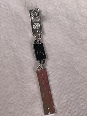 Silver And Black Dangle Pierced Earrings