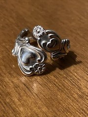 Avon Treasured Heart Sterling Silver Spoon Ring Valentine’s Wrap 925 Size Varies