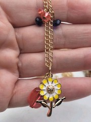 Set Of 3 Vintage To Now Bead Necklace Chain Charm Pedant.