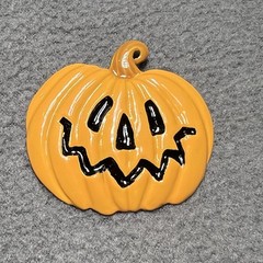 Halloween Pumpkin Jack-o’-Lantern Brooch Pendant – Enamel,Gold-Tone Dual Purpose