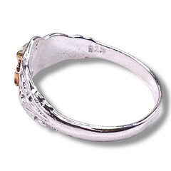 Initial Z Signet 10k Gold Letter Pinky Baby 925 Sterling Silver Ring SZ 3.75