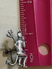 Vtg Sterling Silver Angel & Devil Whispering Screw back Earrings Good Evil 925.