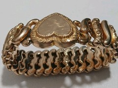 Vintage American Queen Pitman Keeler Heart Expansion Bracelet Sweetheart