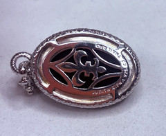Vintage Judith Ripka 925 Sterling Silver Black Onyx Cubic Zirconia Pendant