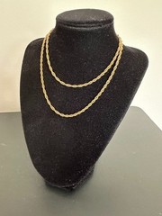 Vintage Marvella Signed Gold Tone Twisted Rope Chain Necklace 28″