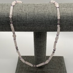 Sajen 925 Sterling Silver Necklace Rose Quartz Amethyst Beaded Accents Vintage