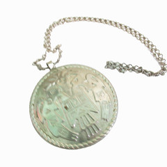 Nickel Silver Bell Trading Post Pendant Necklace Dancer Southwestern Large