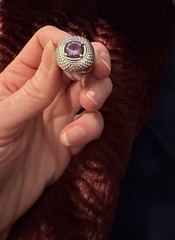 Vintage Ross-Simons Amethyst In Sterling Silver Dome Statement Ring Size 8