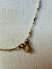 VTG Signed Sarah Coventry Gold Tone Fancy Link Station Chain Necklace Marquise
