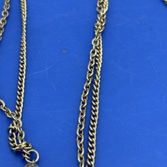Vintage Long Gold Tone Beaded Chain Necklace 54” Station Necklace Layering