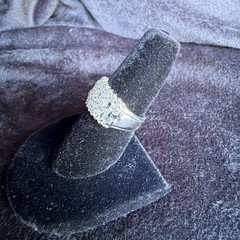 Y2K Sterling Silver 925 CZ Baguette Cluster Band Ring Sz 9 Coquette Glam