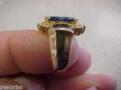 Nice Blue Sapphire & Diamond Ring size 4 Make Offer