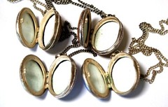 Vintage Enamel Hand Painted Russia Finift Jewelry Necklace-Locket 4 Variation#79