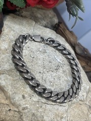 57. Vintage Sterling silver 925 Curb Link Chain Bracelet 7 3/8″. 50.8g. Unsx