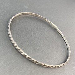 Sterling Silver Mexico Vintage Bangle Bracelet Estate Fine Jewelry Pre-owned