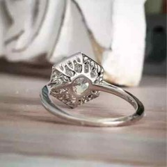 Vintage Art Deco Style 3Ct Lab Created Diamond Engagement Ring 14K White Gold FN