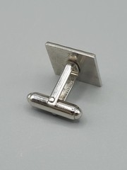 Vintage Anson Men’s Brushed Finish Bullet Back Silver Tone Cufflinks