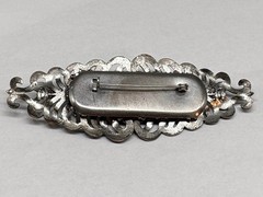 Unusual BIG Antique FRENCH? CUT STEEL & SILVER TONE FERN Brooch 1920s 1930s