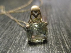 VTG Modern Thailand 925 Chain 17″ Necklace Pale Blue Stone Sterling Pendant