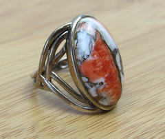 JTV Sterling Silver Spiny Oyster Copper Ring 925 Designer BBJ Size 8.75
