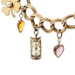 Vintage Automade 12K Gold Filled Double Link 6.75″ Charm Bracelet