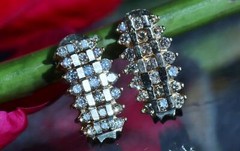 10k yellow gold earrings 1.00ct natural diamond 0.72″ pyramid dangle 4.50g N3658
